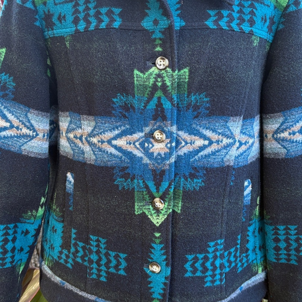 Pendleton Black And Teal Wool Jacket - image 2